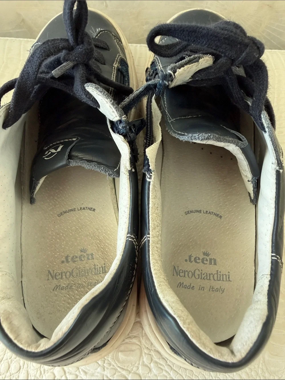 Boys Bruno Marc Two Pairs of Dress shoes/Sneakers - Black ,Navy Sizes 36-37,5